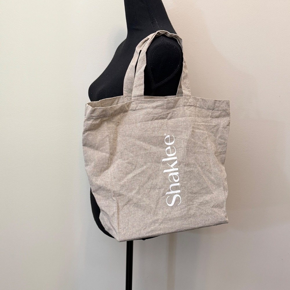 Shaklee Recycled Material Tote Bag Neutral Oatmeal Woven Eco Friendly Logo Shop